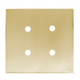 Placa p/ 4 furos 4x4 - Novara Glass Dourado